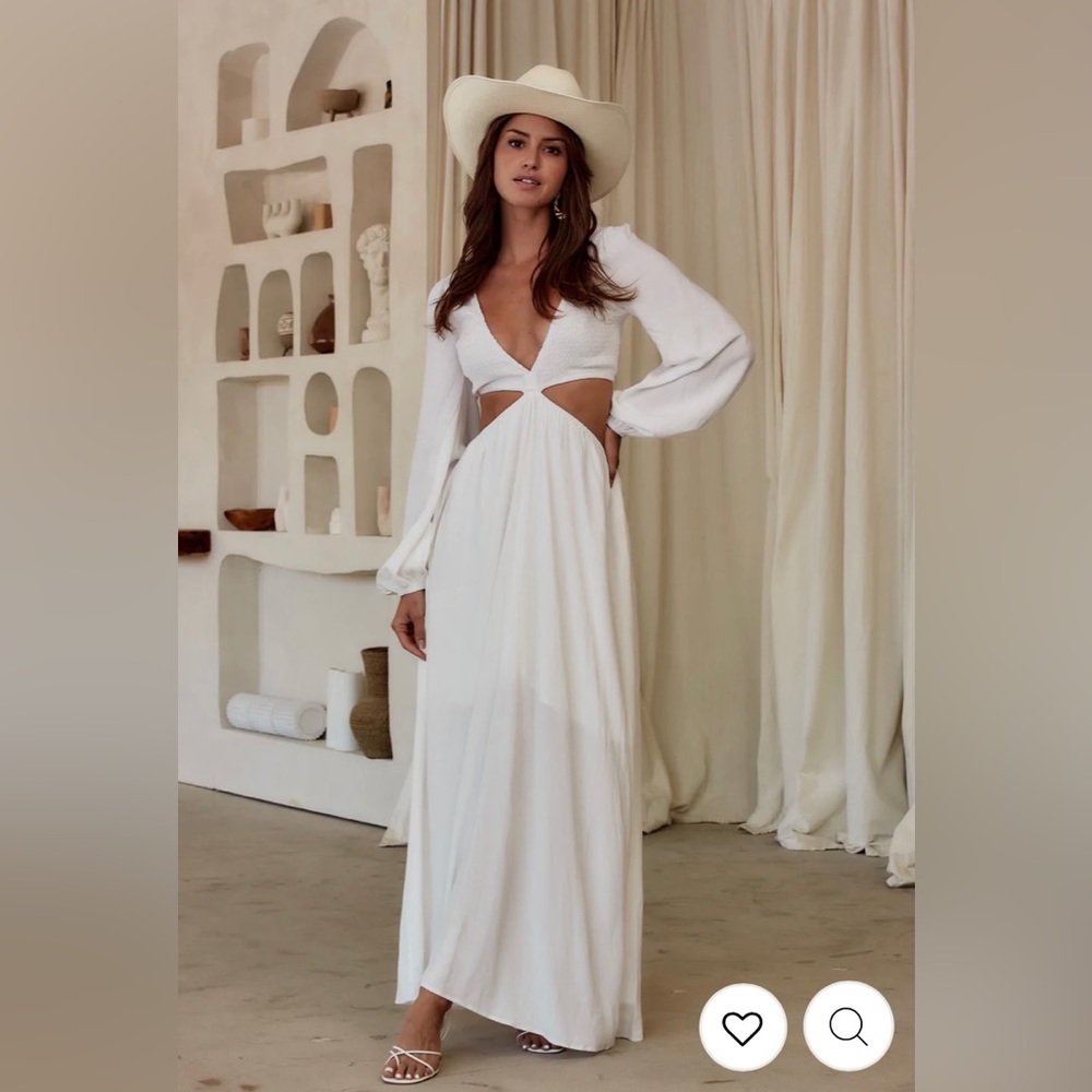 12th Tribe white cutout maxi dress size medium